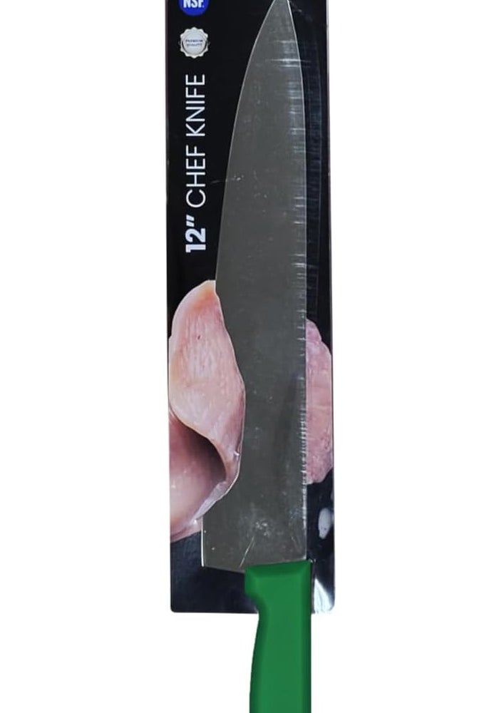 Kitchen Master 12 Inch Stainless Steel Professional Chef Knife (Green) - Image 3